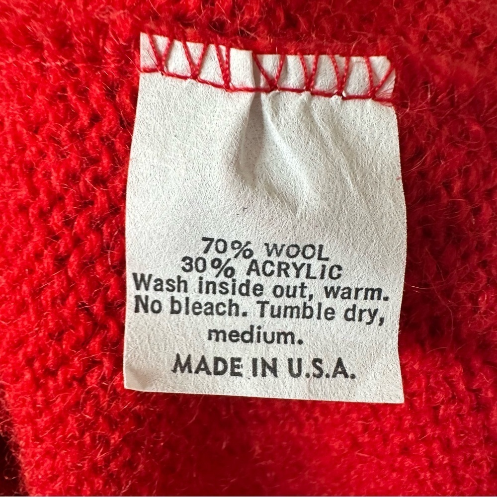Vintage Jerslid Womens L Red Nautical Knit Sweater USA Made Wool Blend - Picture 7 of 12